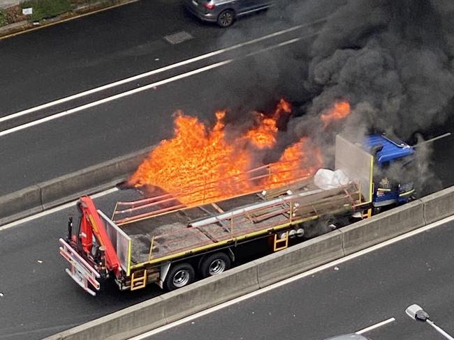 Sydney traffic chaos after truck ignites