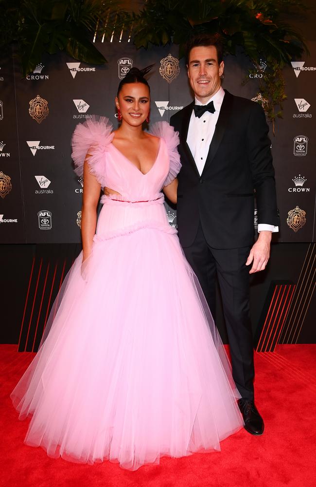 Jeremy Cameron and Indiana Putra at the 2022 Brownlow Medal. Picture: Quinn Rooney