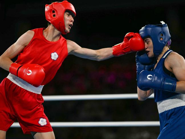 Taiwan's Lin Yu-ting beat Turkey's Esra Yildiz Kahraman to reach the gold medal fight. Picture: AFP