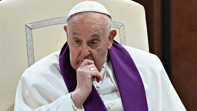 Pope Francis remains critical in hospital with double pneumonia. Picture: AFP