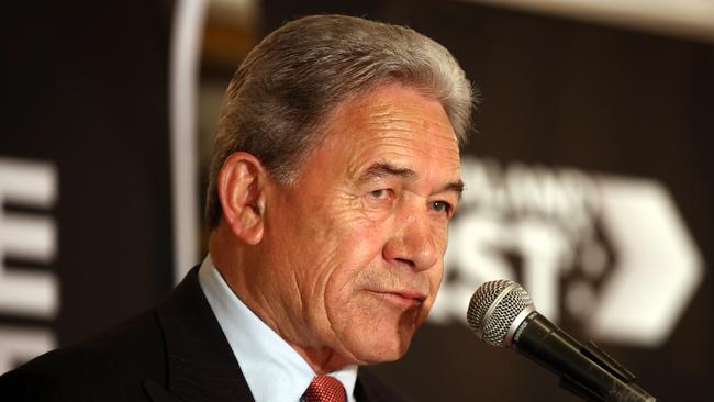 New Zealand First leader Winston Peters speaks to supporters. Picture: Getty Images.