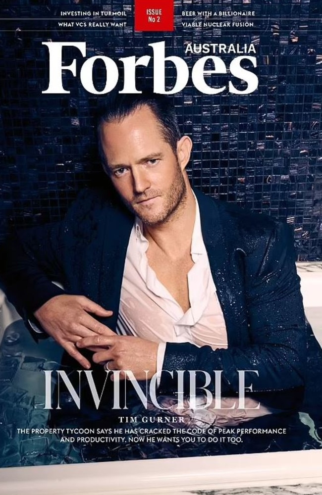 Tim Gurner graces the cover of Forbes magazine. He has styled himself as a self-made man.