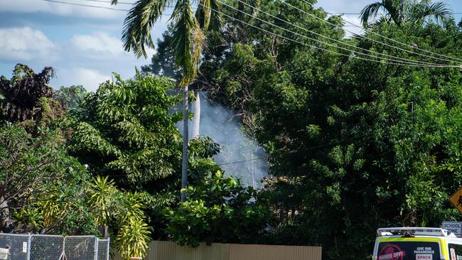 A house was engulfed by flames on Jingili Tce, Jingili. Picture: Pema Tamang Pakhrin