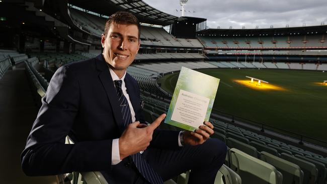 Collingwood player Mason Cox is officially an Australian citizen. Picture: Alex Coppel.