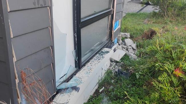 Glass shattered over Ms Hartwig’s mother while she slept. Picture: Supplied