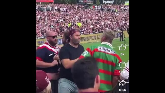 Rabbitohs and Roosters fans clash at Brookvale