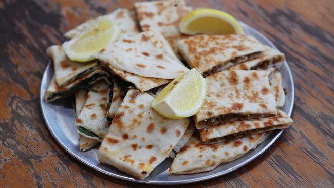 Gozleme from Dough Works at Dandenong Market. Picture: Rebecca Michael