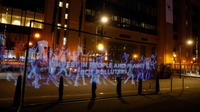 Greenpeace activists protest at EU headquarters in Brussels during the COVID-19 lockdown. Picture: AFP