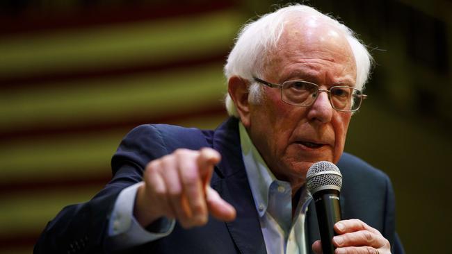 Bernie Sanders campaigns in Indianola, Iowa. Picture: Getty Images/AFP