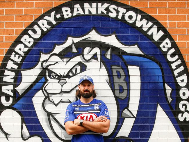 Aaron Woods is already looking comfortable in the blue and white of the Bulldogs.