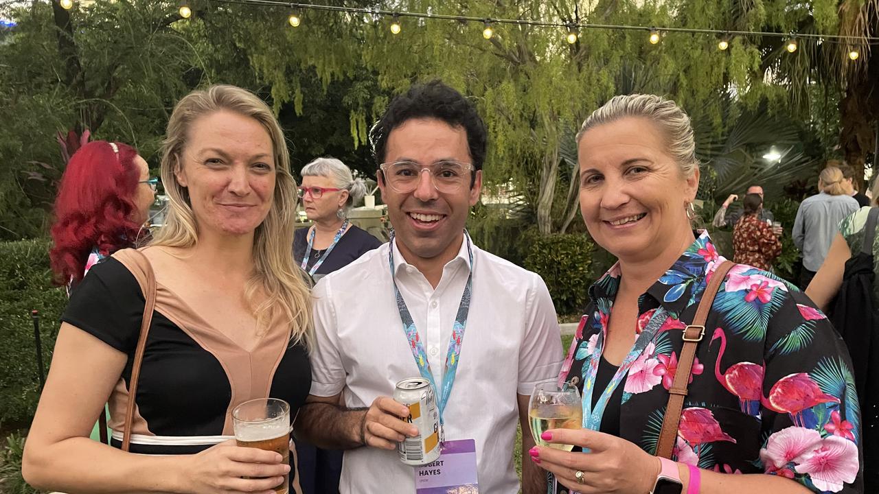 Sarah Walsh, Robert Hayes and Kimberly Kunde attend the Tropical Innovation Festival in Cairns. Photo: Catherine Duffy.