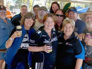 Porky Jurd, Darryl Beck, Sao Kay, Stacey Bowden, Steve Bryon, David Bryon, Natalie Garwood, Leanne Richters, Dana Beck, Craig McDermott and Myrtle Whitbread at the Twin Track Mud Truck CQ titles on Saturday. Picture: Jann Houley