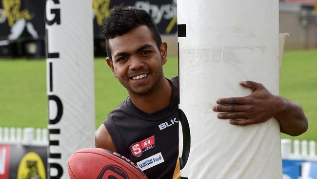 Rioli while playing for Glenelg in the SANFL. Picture: Campbell Brodie.