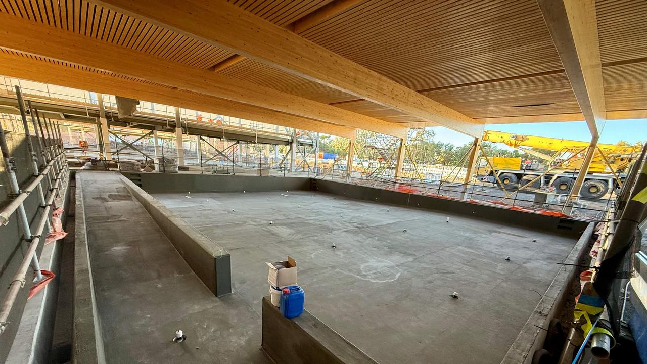 More than 2,800m3 of concrete has been poured for its new 25m, eight-lane pool and lagoon outdoors. Picture: Supplied