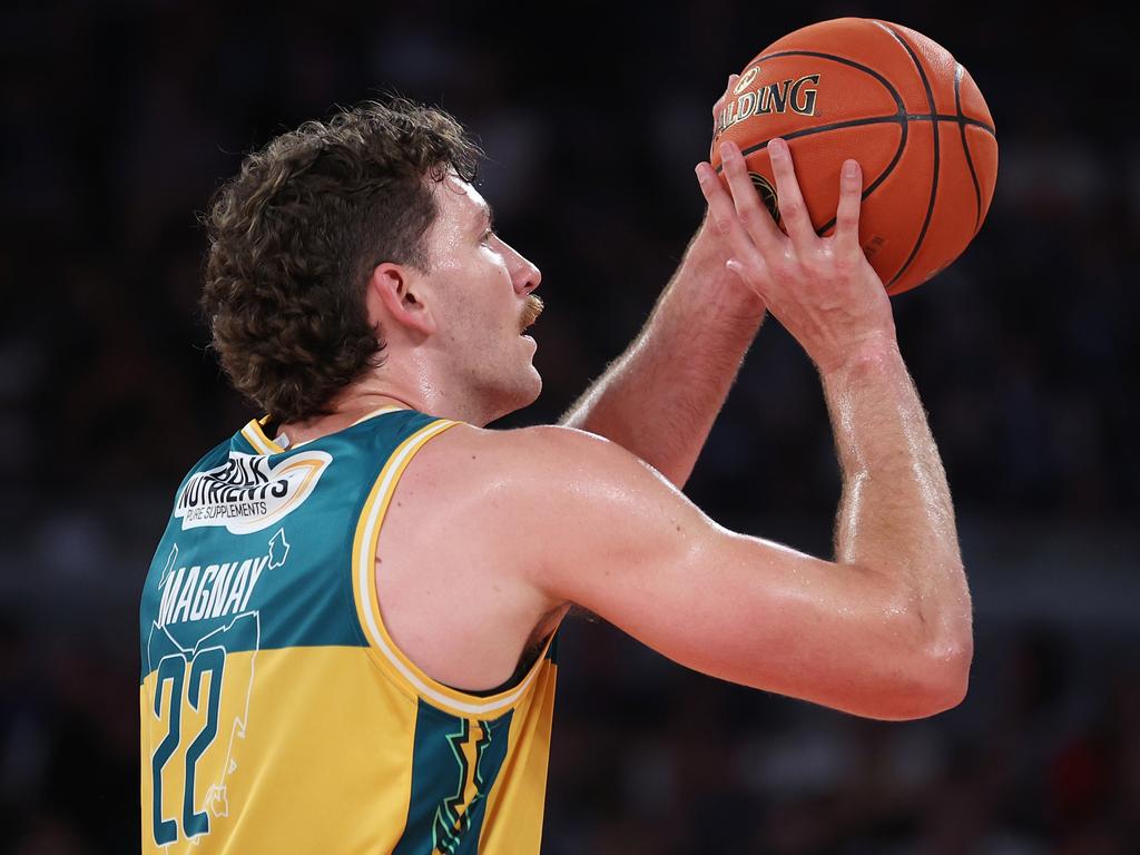 Will Magnay was errant from the freethrow line. Picture: Daniel Pockett/Getty Images