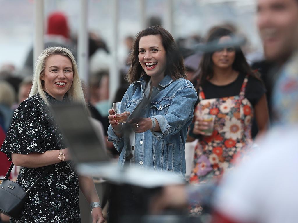 Patrons listening to Tasmanian musician Hugo Bladel at the NYE party at the 2019 Taste of Tasmania. Picture: LUKE BOWDEN