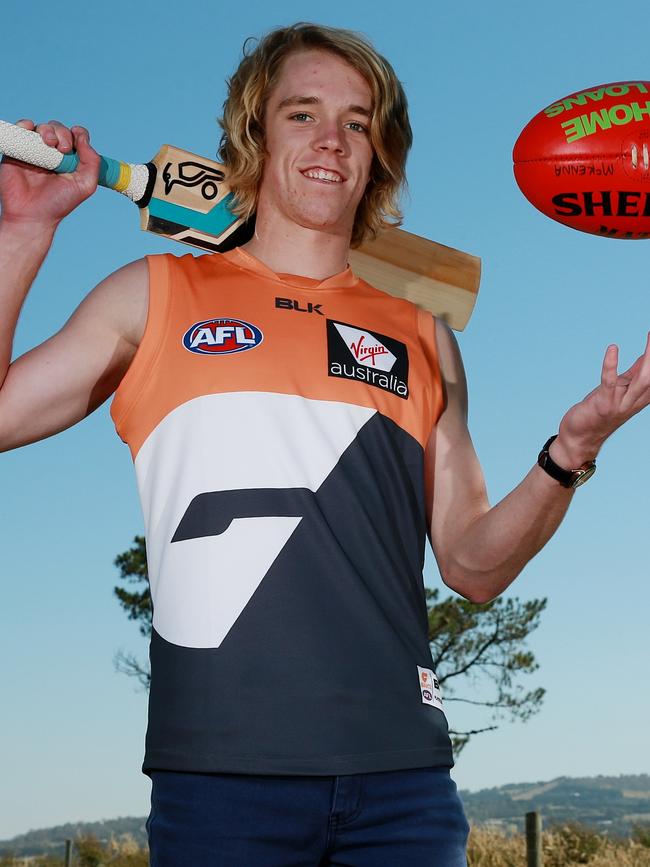 Pat McKenna after being drafted by GWS. Picture: Colleen Petch