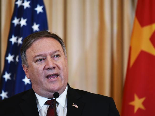 US Secretary of State Mike Pompeo thanked Australia for its geopolitical support in matters concerning China. Picture: AFP