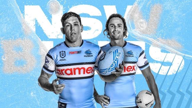 (L-R) Cronulla teammates Cam McInnes and Nicho Hynes are representing the Blues in Origin I.