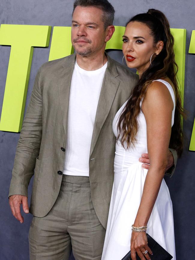 Matt Damon and his wife Luciana Barroso Picture: John Lamparski / AFP