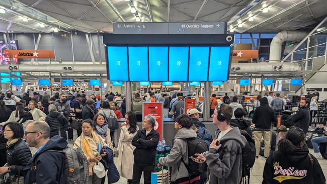 Sydney Airport on Friday after the global outage. Picture: supplied