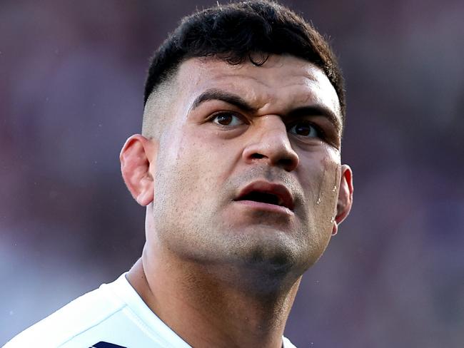 SYDNEY, AUSTRALIA - JULY 21: David Fifita of the Titans looks on during the round 20 NRL match between Manly Sea Eagles and Gold Coast Titans at 4 Pines Park, on July 21, 2024, in Sydney, Australia. (Photo by Brendon Thorne/Getty Images)