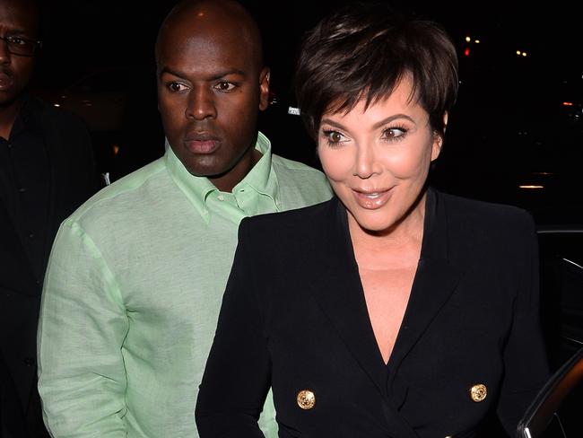 Corey Gamble and Kris Jenner arrive at the restaurant. Picture MEGA.