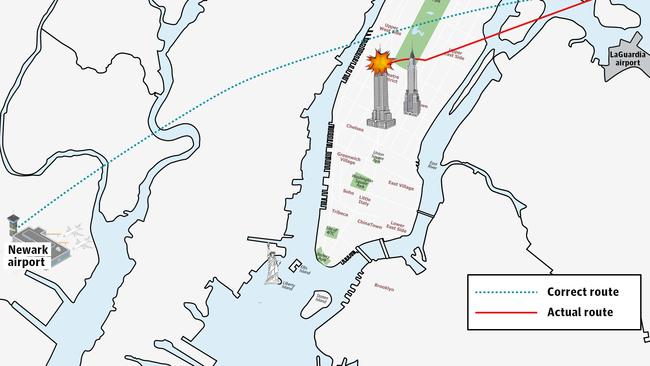 Empire State Building plane crash map