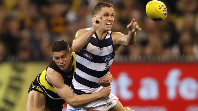 Geelong skipper Joel Selwood backs the move to shorten the half time break. Picture: Getty Images