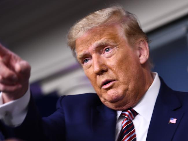 US President Donald Trump speaks during a briefing at the White House September 27, 2020, in Washington, DC. - US President Donald Trump paid just $750 in federal income taxes in 2016, the year he won the election, The New York Times reported September 27, 2020, citing tax return data extending more than 20 years. (Photo by Brendan Smialowski / AFP)