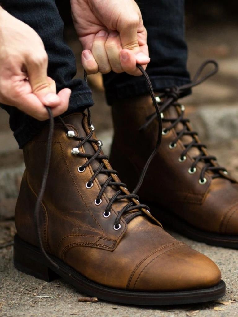 Thursday Boot Company Men's Captain Rugged &amp; Resilient Lace-Up Boot in burnt copper. Image: Thursday Boot Co.