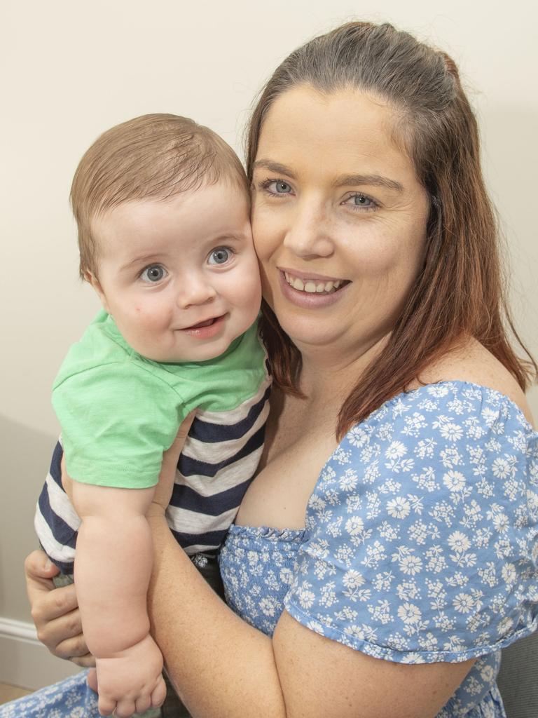 Dani Sharp with her son Dustin Sharp. Sharing awareness about fertility health, combined with declining birthrate and help break stigma. Friday, February 3, 2023. Picture: Nev Madsen.