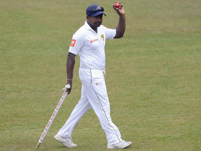 Rangana Herath after taking six wickets against South Africa two weeks ago. Picture: AFP