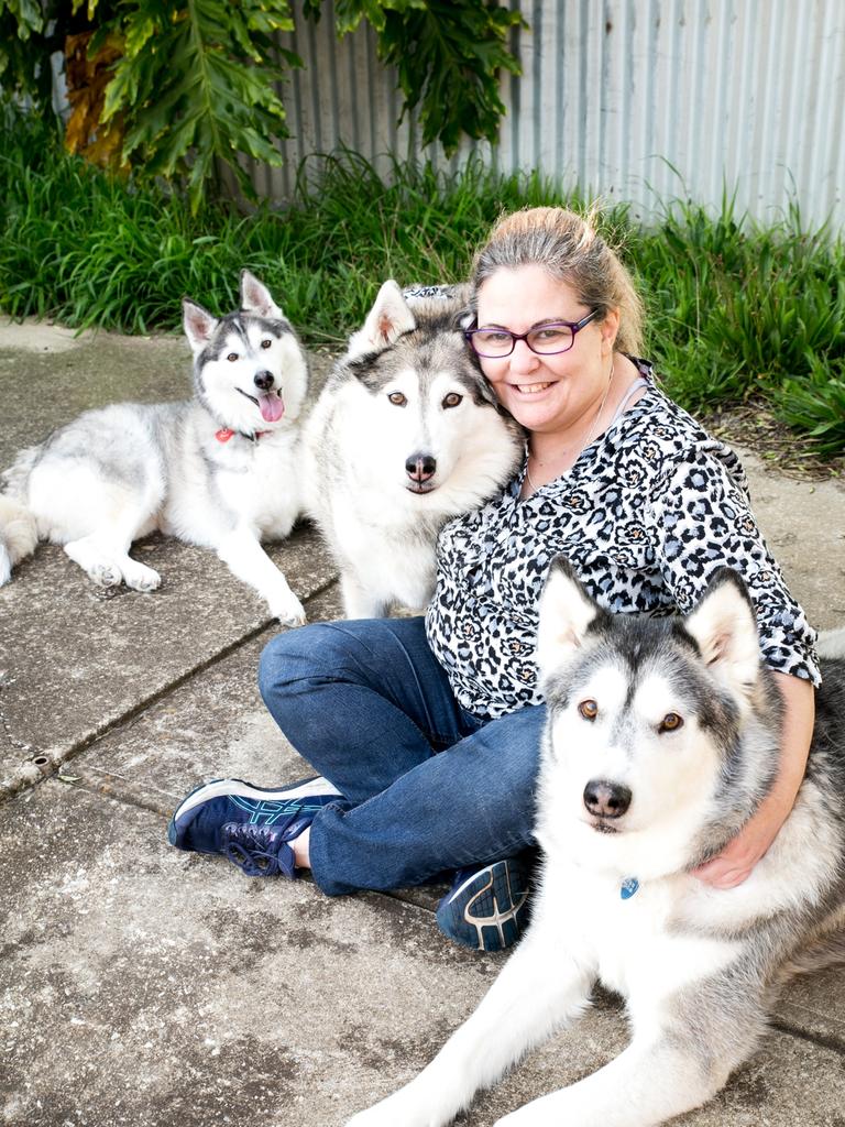 Kerry and her huskies. Picture: Karen /Petstar Photography