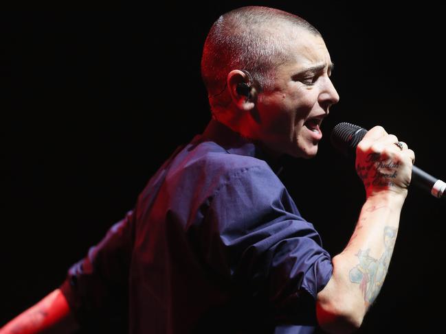 SYDNEY, AUSTRALIA - MARCH 19:  Sinead O'Connor performs live for fans  at Sydney Opera House on March 19, 2015 in Sydney, Australia.  (Photo by Don Arnold/WireImage)