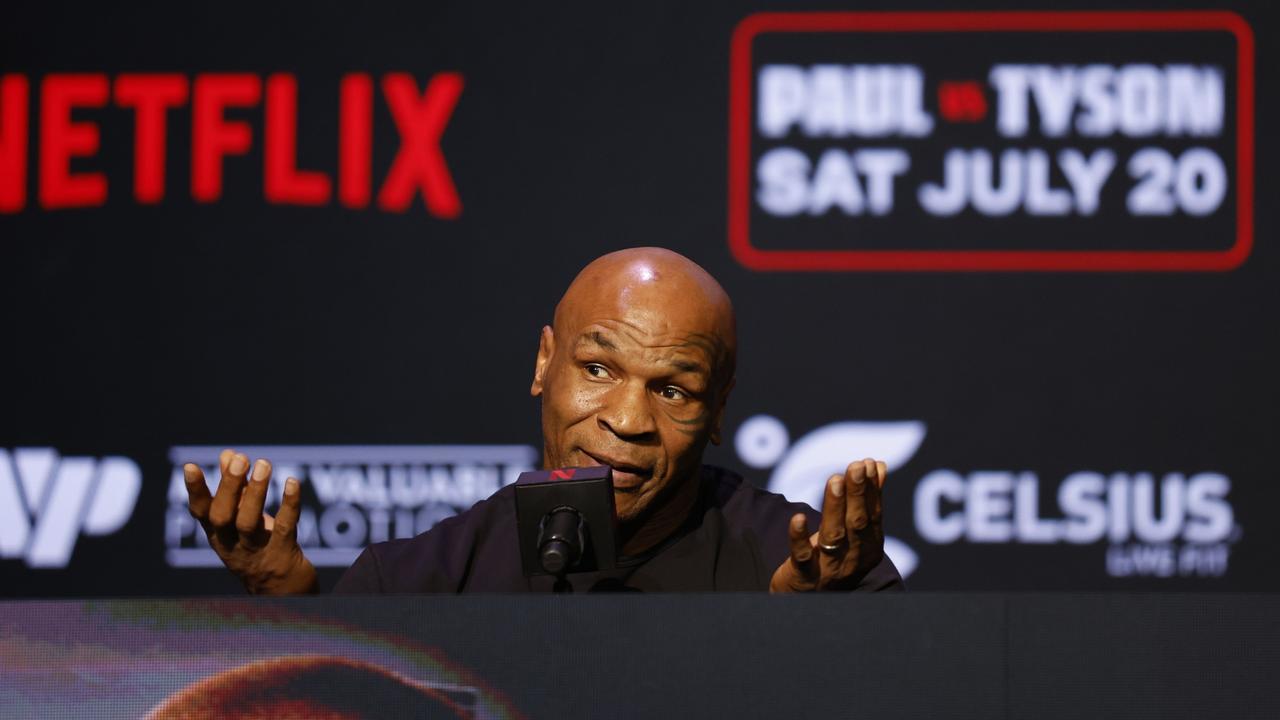 Mike Tyson had to delay the fight. (Photo by Sarah Stier/Getty Images for Netflix)