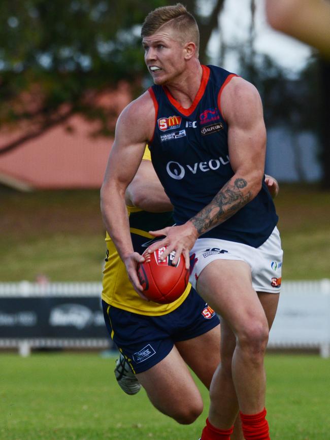 Josh Glenn in action for Norwood against Woodville-West Torrens in May. Picture: AAP/Brenton Edwards