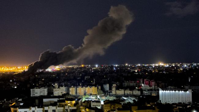 Smoke rises from an Israeli airstrike in Beirut. Picture: AP