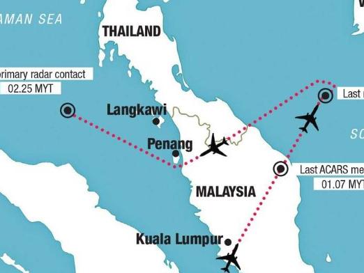 MH370 disappeared while flying from Kuala Lumpur to Beijing. Picture: News