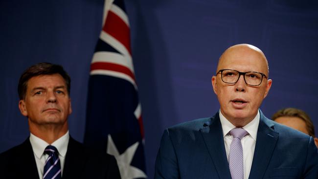 SYDNEY, AUSTRALIA - NewsWire Photos JUNE 19, 2024: Federal Opposition leader Peter Dutton during a joint press conference with Angus Taylor, Susan Ley, David Littleproud and Ted OÃ&#149;Brien on Wednesday. Picture: NewsWire / Nikki Short