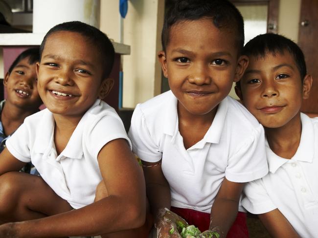 Children at one of two orphanages in Thailand funded by the Hands Across The Water charity started by Peter Baines. Picture: Supplied