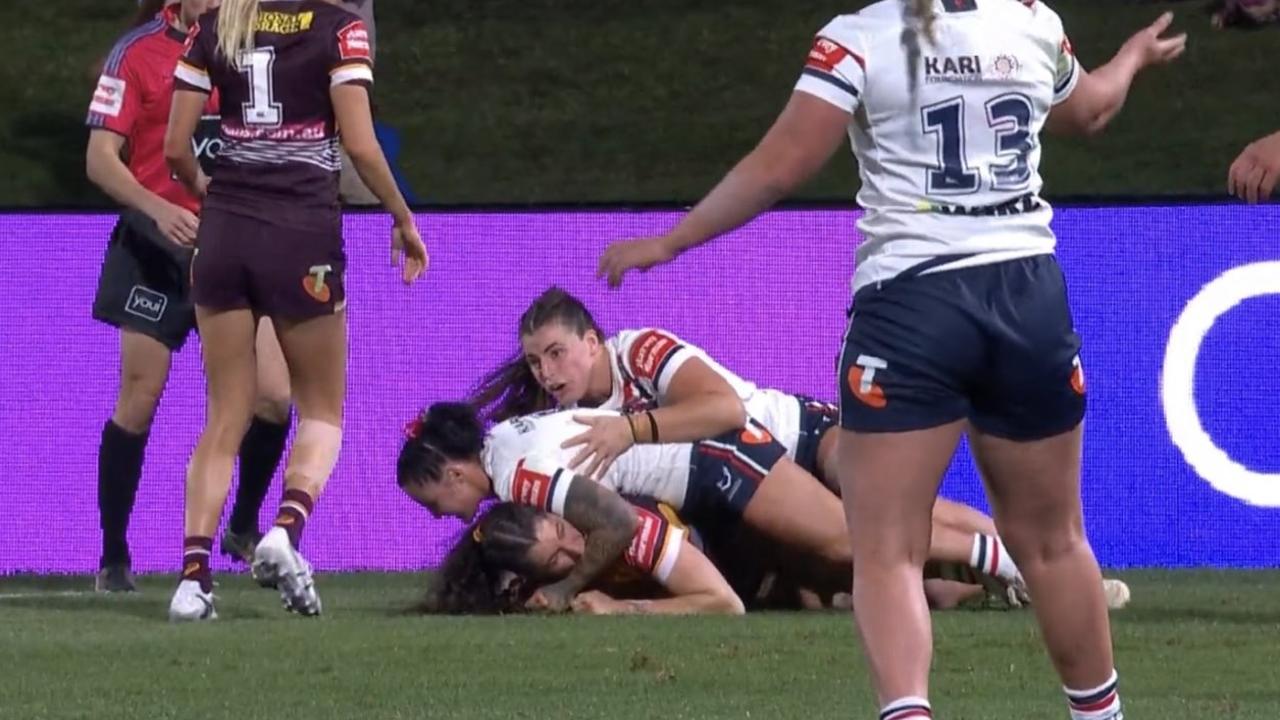NRLW Round 1 news Broncos rookie Ashleigh Werner sent off for alleged bite in Roosters clash Daily Telegraph