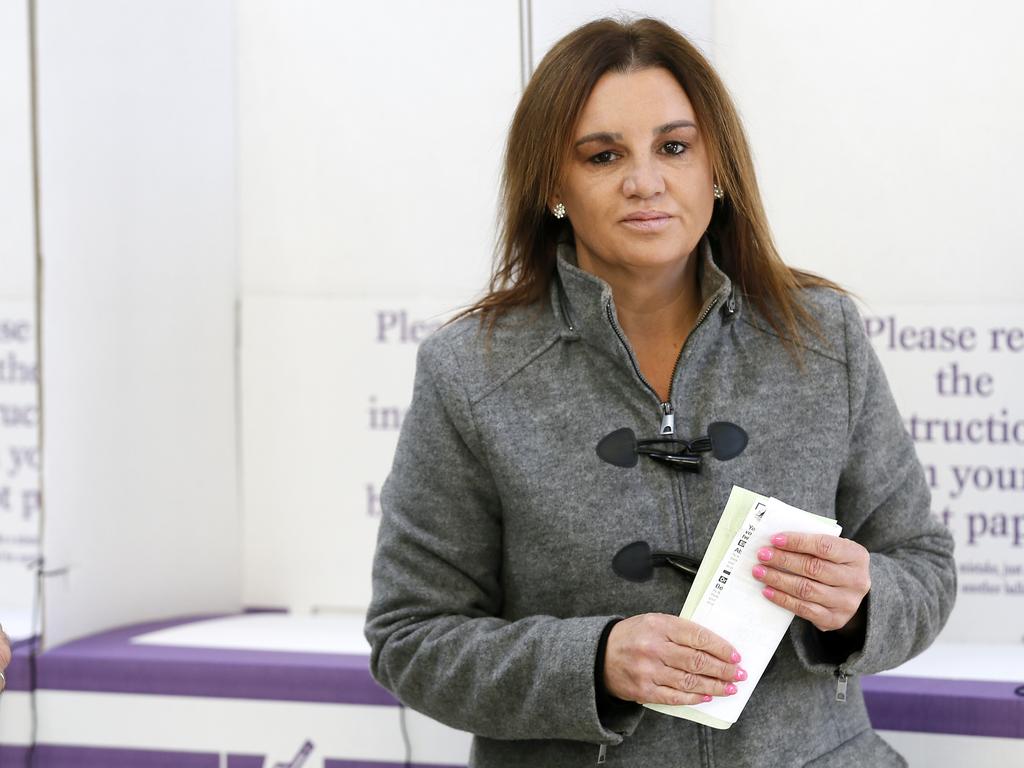 Senate hopeful Jacqui Lambie votes in Burnie. PICTURE CHRIS KIDD