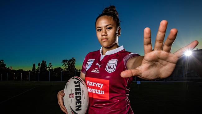 Queensland Women's Origin player Destiny Brill. Picture: Nigel Hallett