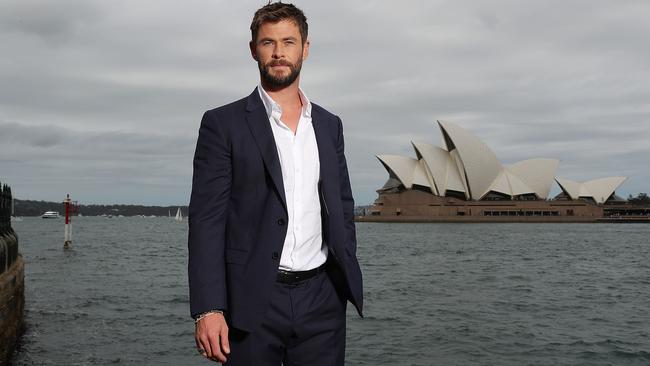 Chris Hemsworth photographed in front of Sydney Opera House whilst in town to promote his new movie Thor: Ragnarok.