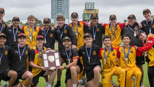 St Kilda celebrate their Dowling Shield success.