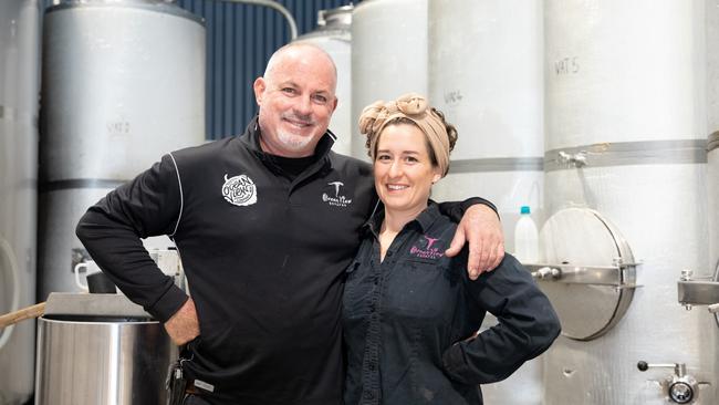 Ocean View Estates Winery owner Thomas Honnef with his daughter Hannah. Picture: Dominika Lis