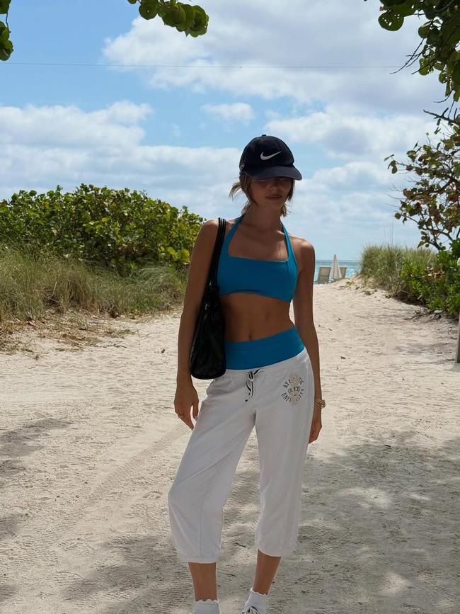 Swapping her bikini for activewear. Picture: Instagram