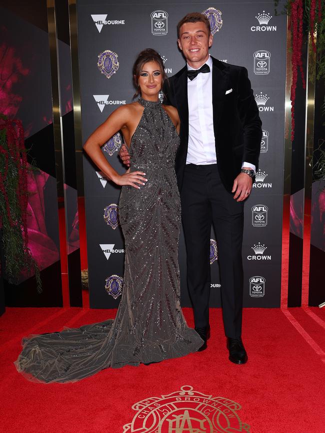 Patrick Cripps and wife Monique Cripps. Picture: Getty Images