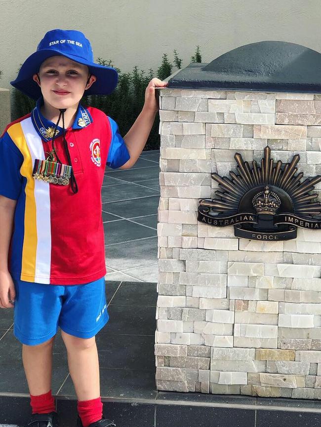 James Fonti marched in Cleveland yesterday to honor his great-grandfather’s service to the nation. 